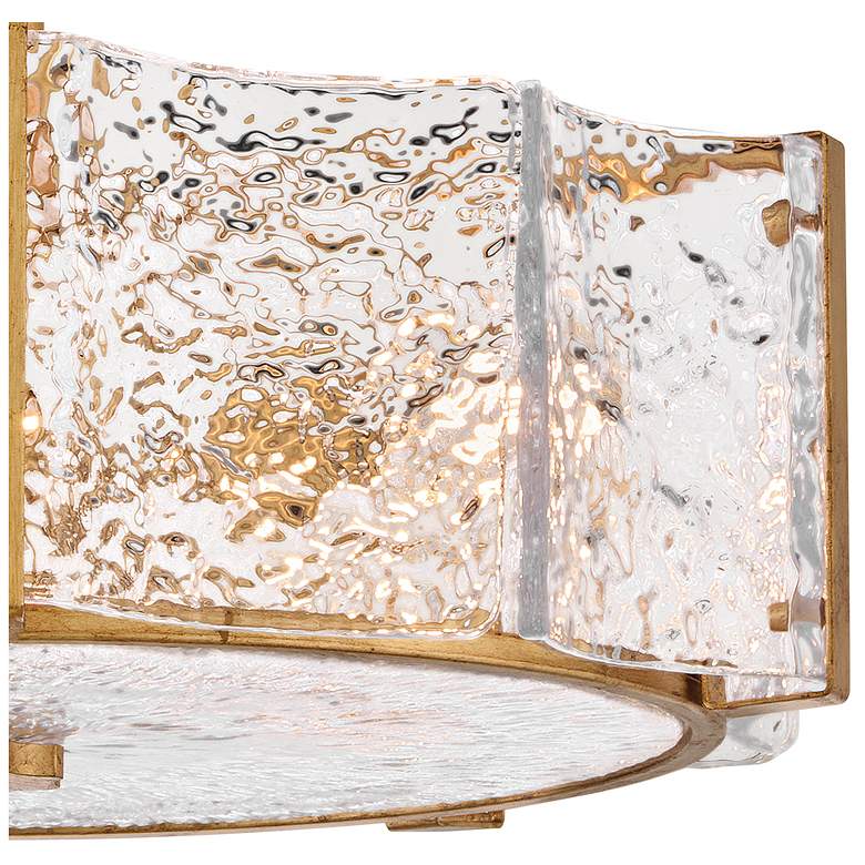 Image 7 Fredrick Ramond Florian 20 1/4" Brass and Pressed Glass Ceiling Light more views