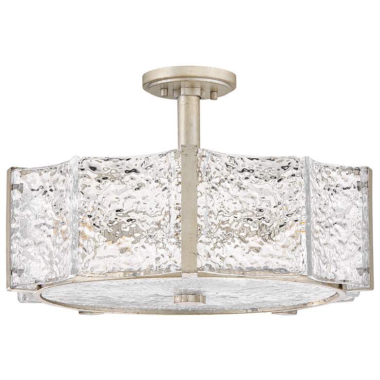 Image 2 Fredrick Ramond Florian 20 1/4" Silver and Pressed Glass Ceiling Light more views