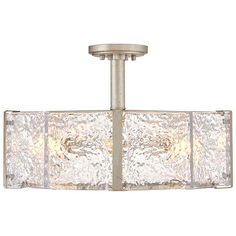 Image 6 Fredrick Ramond Florian 20 1/4" Silver and Pressed Glass Ceiling Light more views