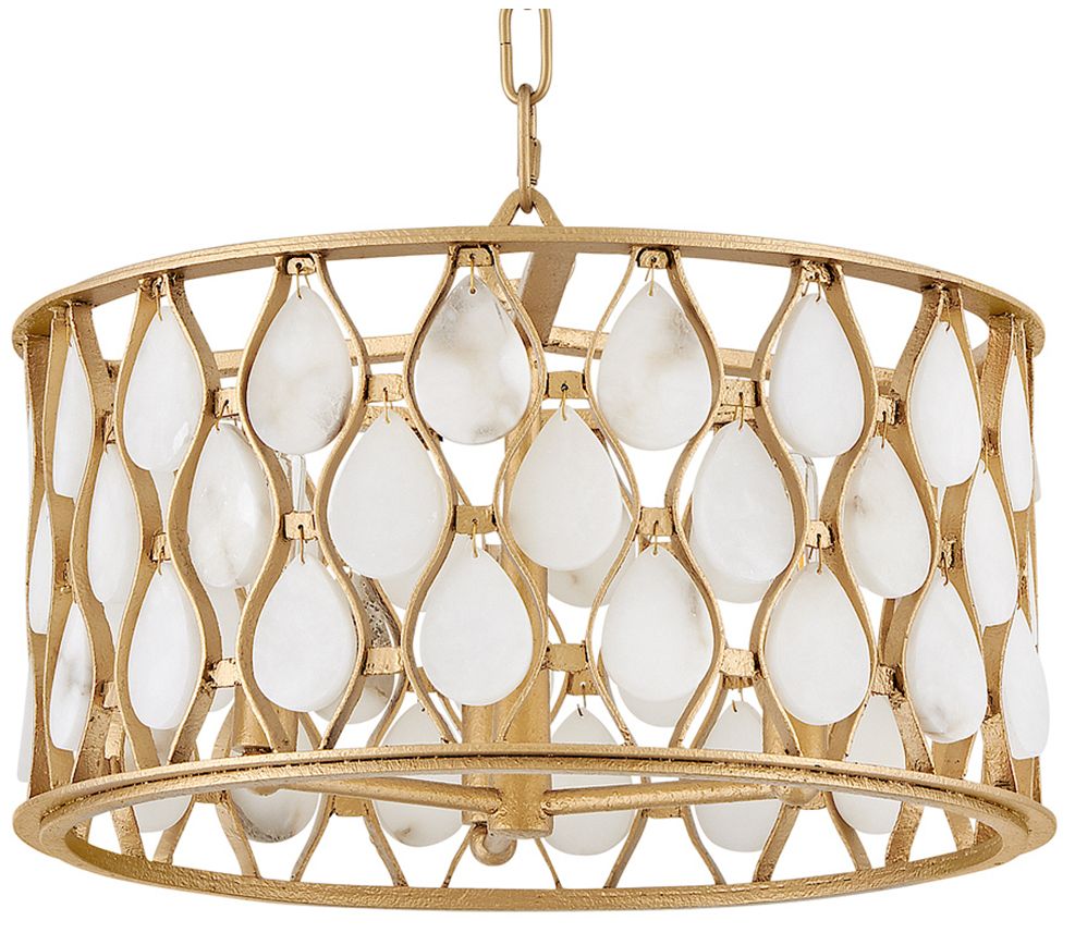 Fredrick Ramond Foyer Estie Medium Convertible Semi Flush 16" Piastra Gold