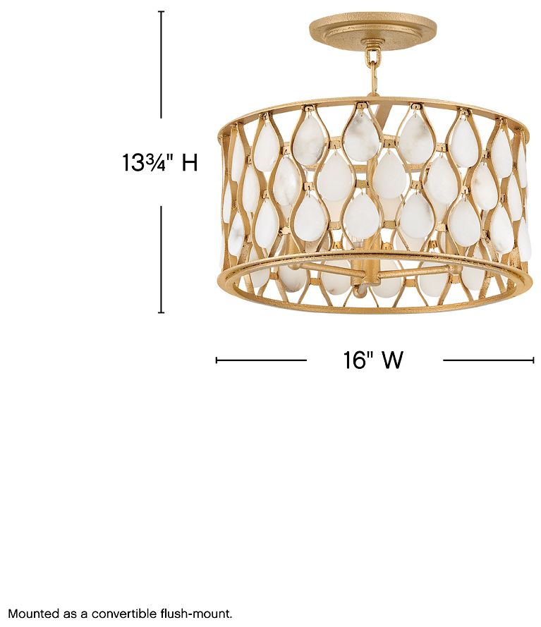 Thumbnail3 of Fredrick Ramond Foyer Estie Medium Convertible Semi Flush 16" Piastra Gold more views