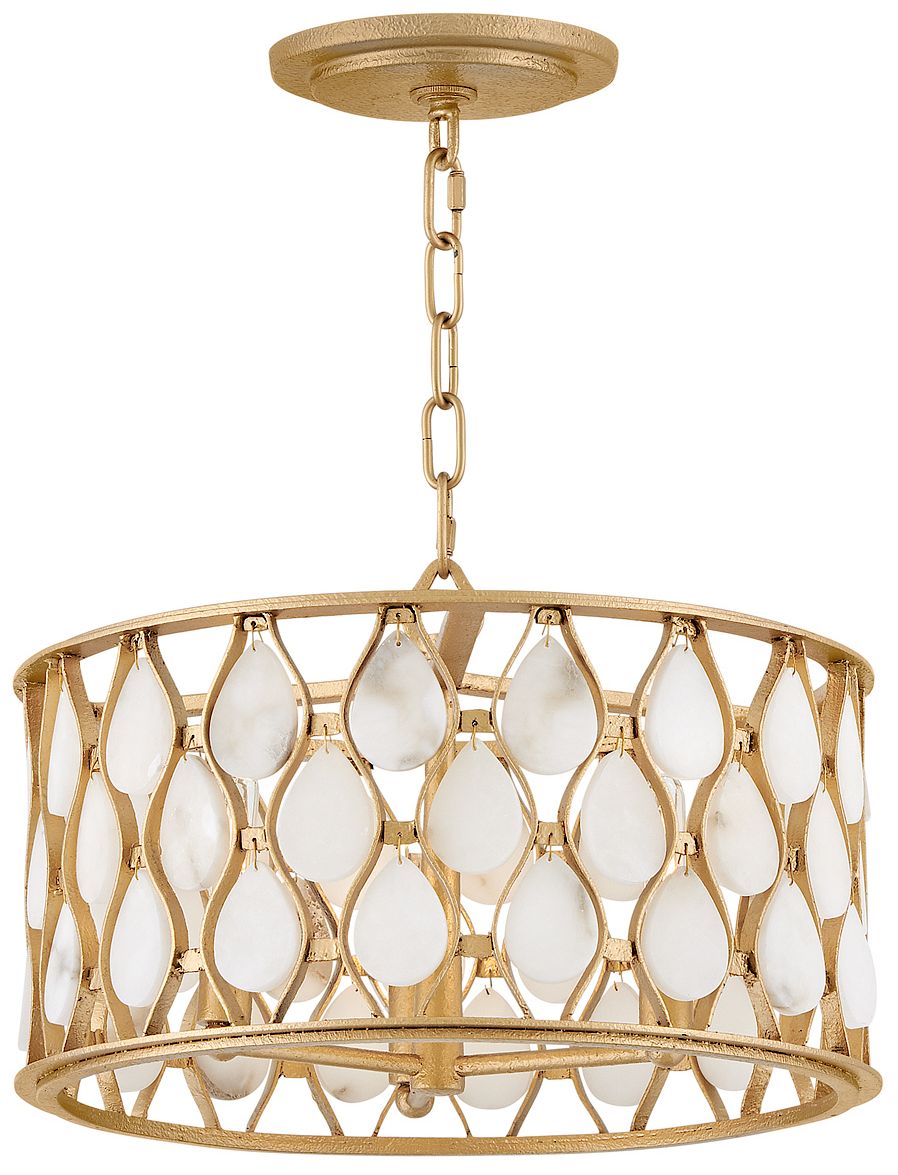 Fredrick Ramond Foyer Estie Medium Convertible Semi Flush 16" Piastra Gold