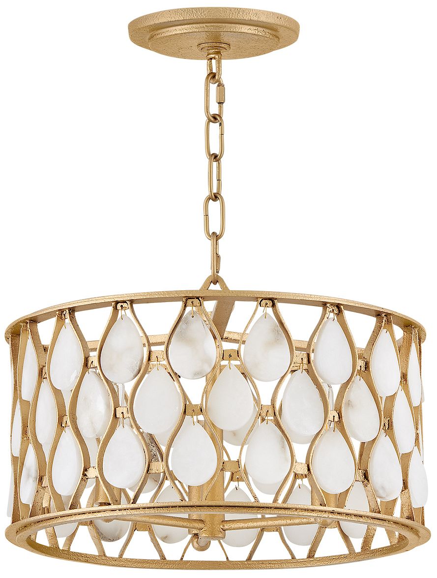 Fredrick Ramond Foyer Estie Medium Convertible Semi Flush 16" Piastra Gold