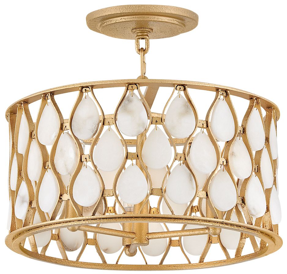 Fredrick Ramond Foyer Estie Medium Convertible Semi Flush 16" Piastra Gold