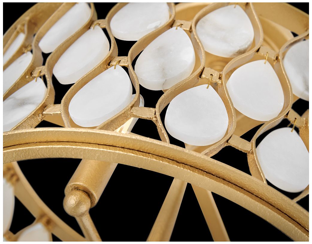 Fredrick Ramond Foyer Estie Medium Convertible Semi Flush 16" Piastra Gold