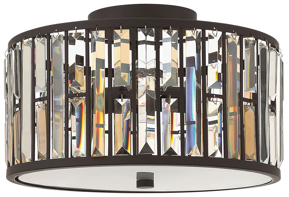 Image 2 Fredrick Ramond Foyer Gemma Medium Flush Mount 16" Vintage Bronze