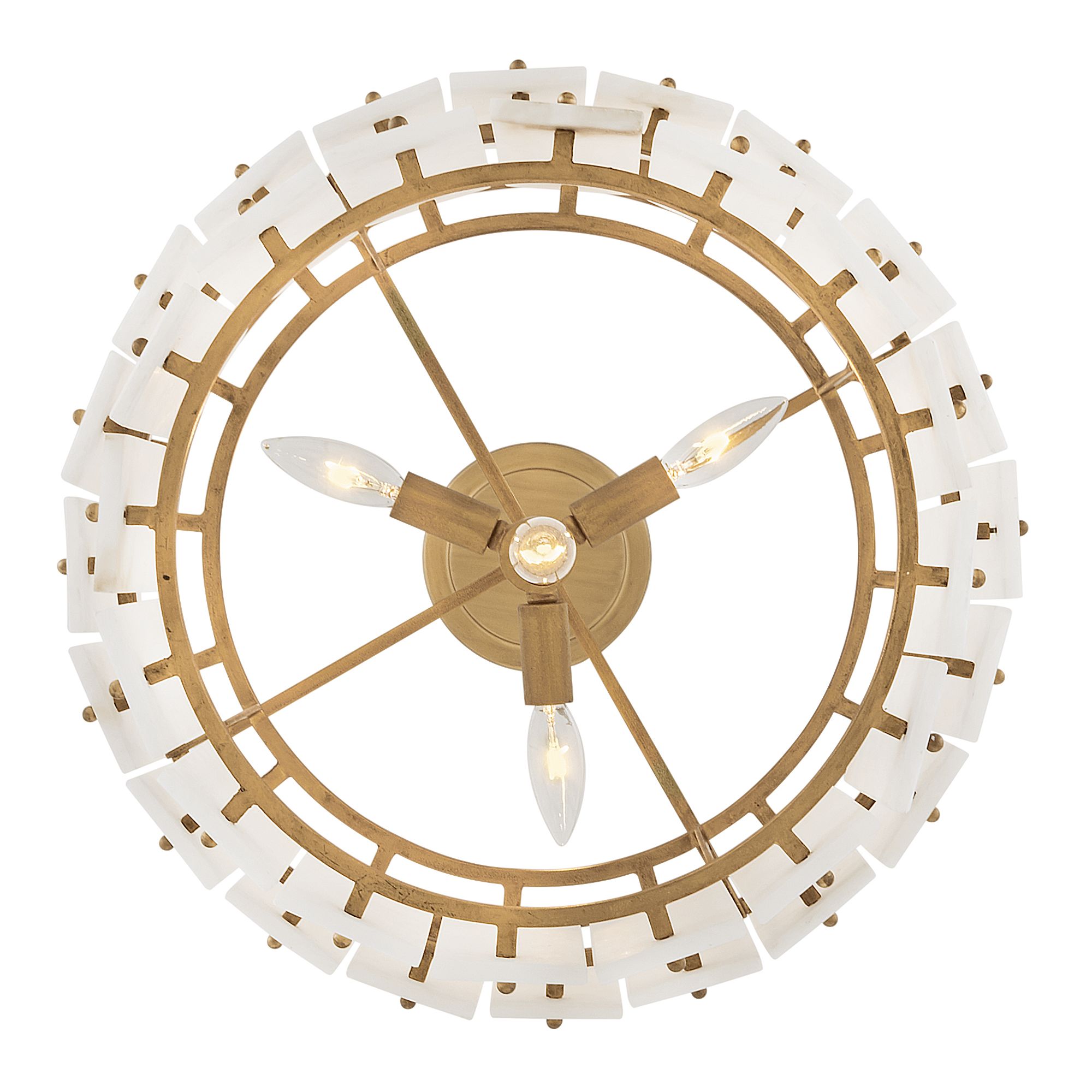 Fredrick Ramond Foyer Simone Convertible Semi Flush 17" Burnished Gold