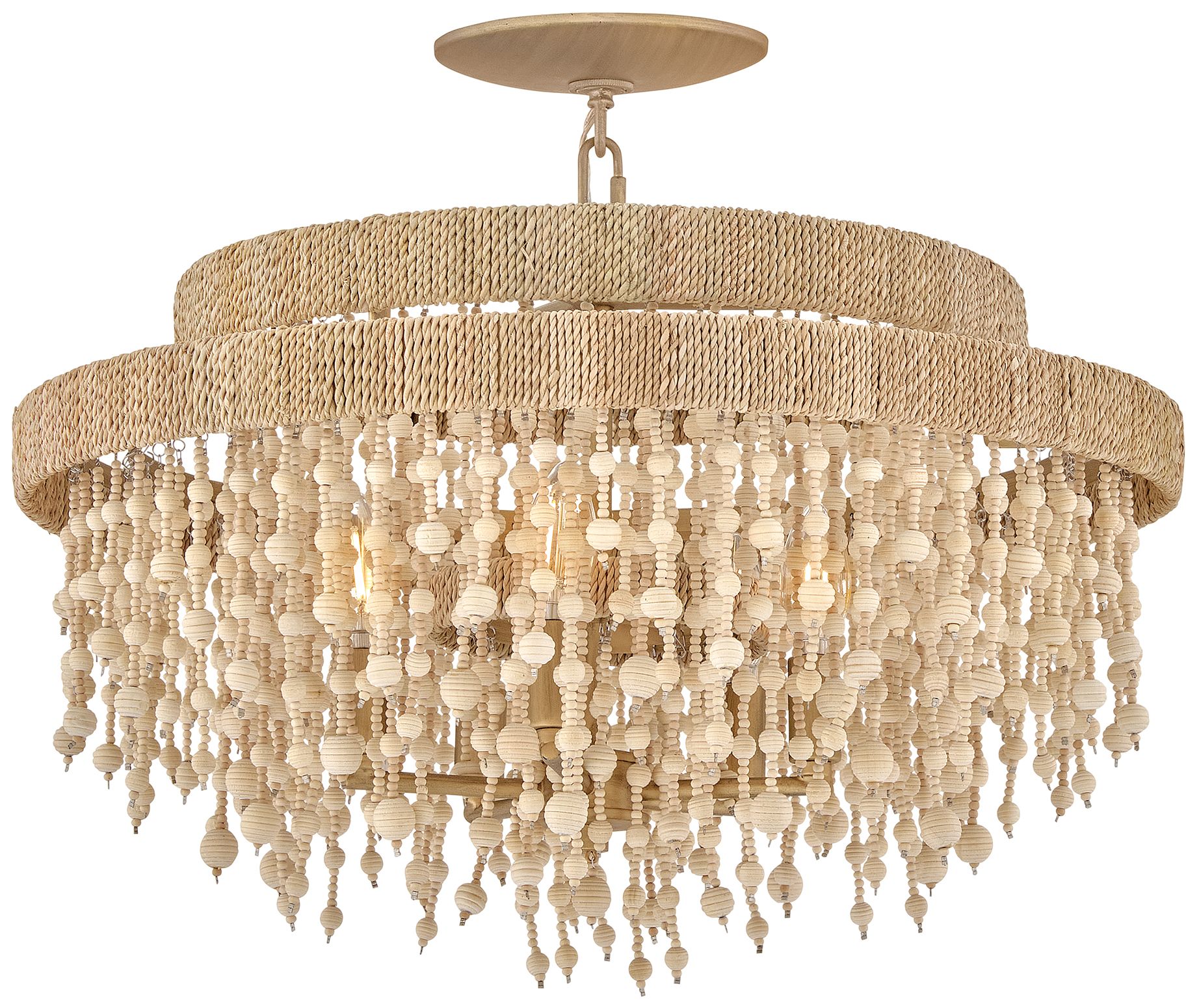 Fredrick Ramond Freya Medium Semi Flush Mount 22.25" Burnished Gold