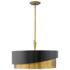 Fredrick Ramond Gigi 26" Wide Black and Brass Modern Drum Pendant