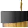 5_Fredrick Ramond Gigi 26" Wide Black and Brass Modern Drum Pendant more views