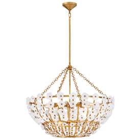 Image1 of Fredrick Ramond Interior Azalea Large Chandelier 36" Distressed Brass