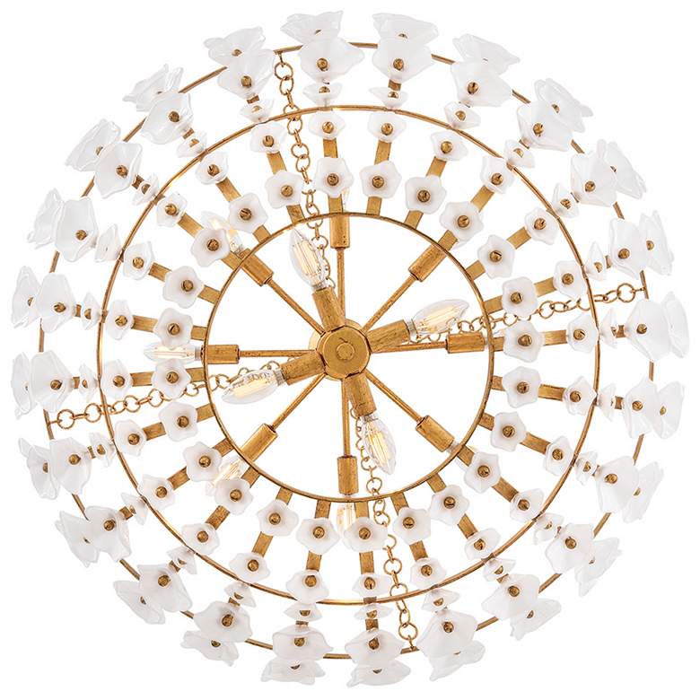 Image 5 Fredrick Ramond Interior Azalea Large Chandelier 36" Distressed Brass more views