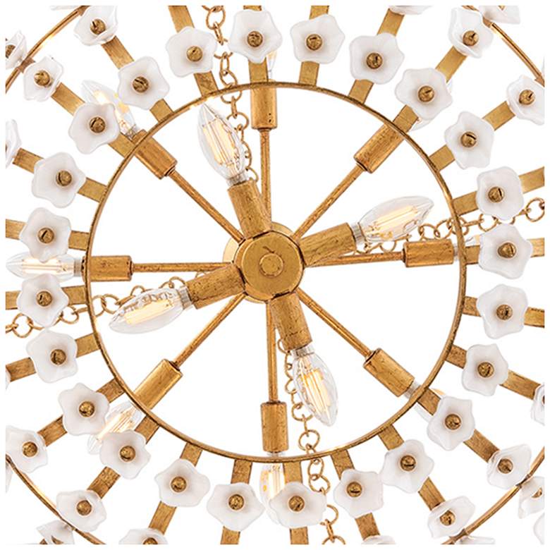 Image 6 Fredrick Ramond Interior Azalea Large Chandelier 36" Distressed Brass more views