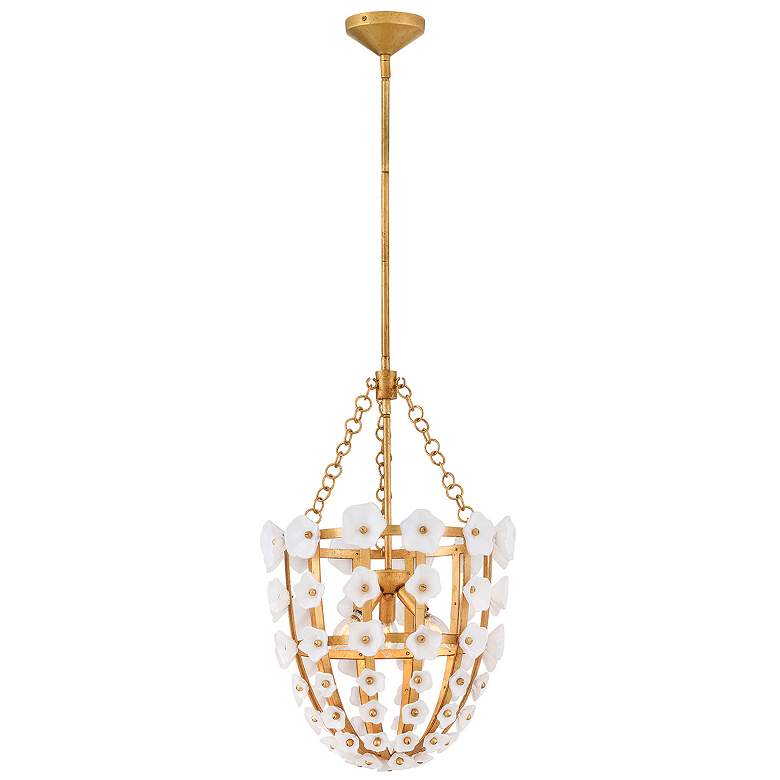 Image 1 Fredrick Ramond Interior Azalea Large Pendant 16.5" Distressed Brass
