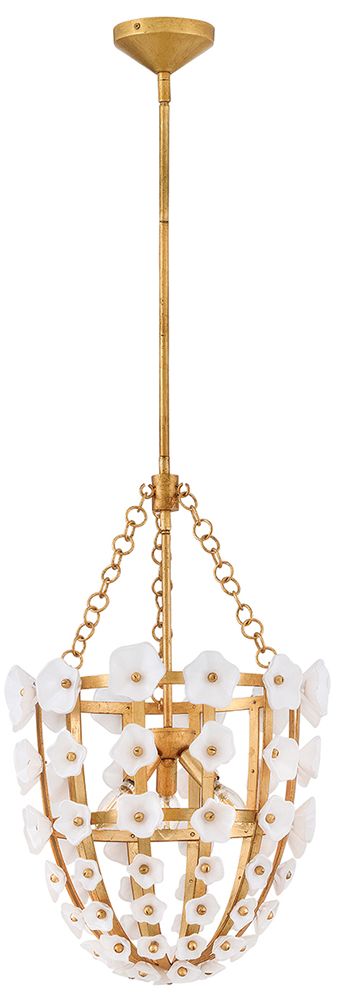 Fredrick Ramond Interior Azalea Large Pendant 16.5" Distressed Brass