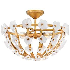 Image1 of Fredrick Ramond Interior Azalea Medium Semi-Flush 20.25" Distressed Br