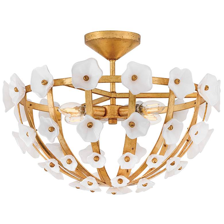 Image 1 Fredrick Ramond Interior Azalea Medium Semi-Flush 20.25" Distressed Br