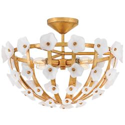 Fredrick Ramond Interior Azalea Medium Semi-Flush 20.25" Distressed Br