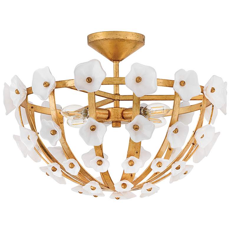 Image 7 Fredrick Ramond Interior Azalea Medium Semi-Flush 20.25" Distressed Br more views