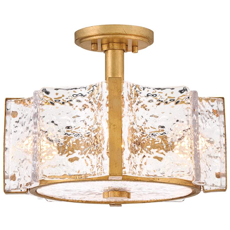 Image 1 Fredrick Ramond Interior Florian Medium Semi Flush 14.25" Distressed B