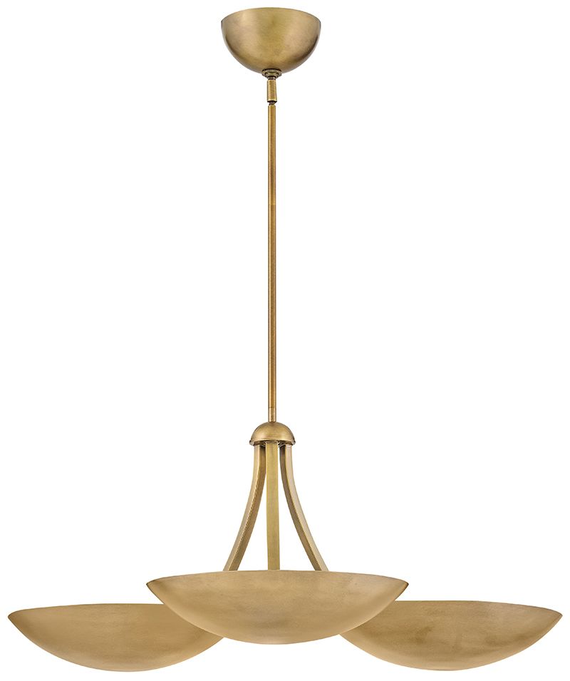 Image 7 Fredrick Ramond Interior Glenn Large Chandelier 36" Heritage Brass more views