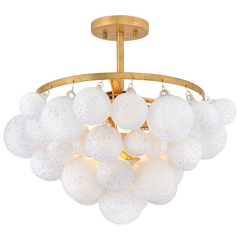 Image 1 Fredrick Ramond Interior Marabel Medium Semi Flush 20.5" Distressed Br
