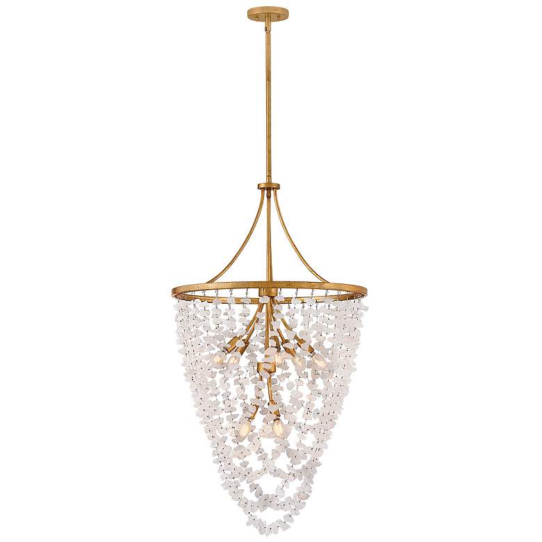 Image 1 Fredrick Ramond Interior Myra Medium Chandelier 24" Distressed Brass