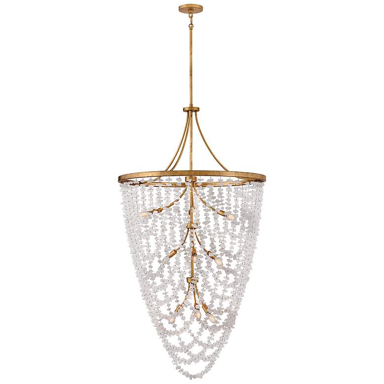 Image 1 Fredrick Ramond Interior Myra Medium Chandelier 35" Distressed Brass