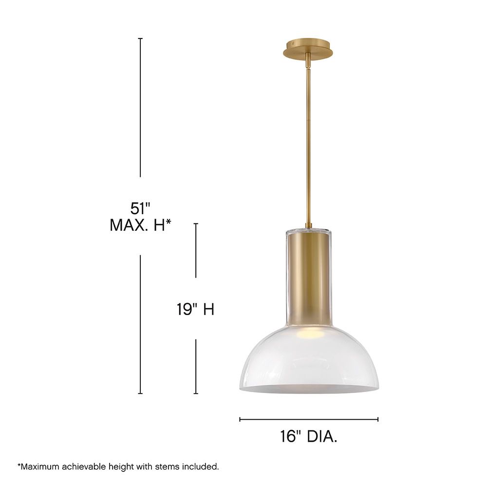 Fredrick Ramond Interior Ombra Large Pendant 16" Lacquered Brass
