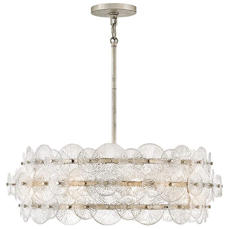 Image 1 Fredrick Ramond Interior Rene Medium Drum Chandelier 30.5" Glacial