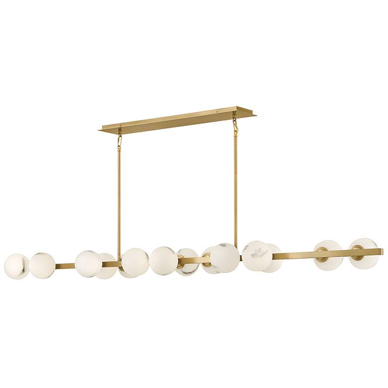 Image 1 Fredrick Ramond Interior Selene Large Fourteen Light Linear 74" Brass