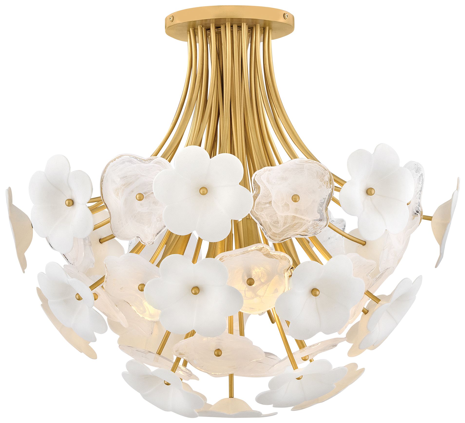 Fredrick Ramond Marianne Medium Semi Flush Mount 22" Deluxe Gold