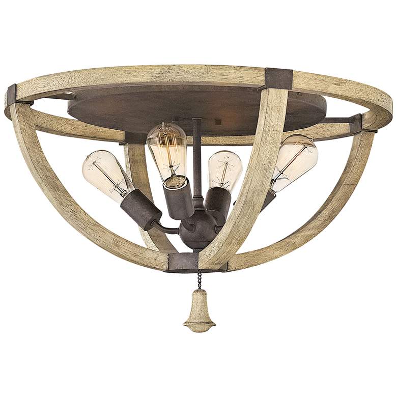 Image 1 Fredrick Ramond Middlefield 23 3/4 inchW Iron Rust Ceiling Light