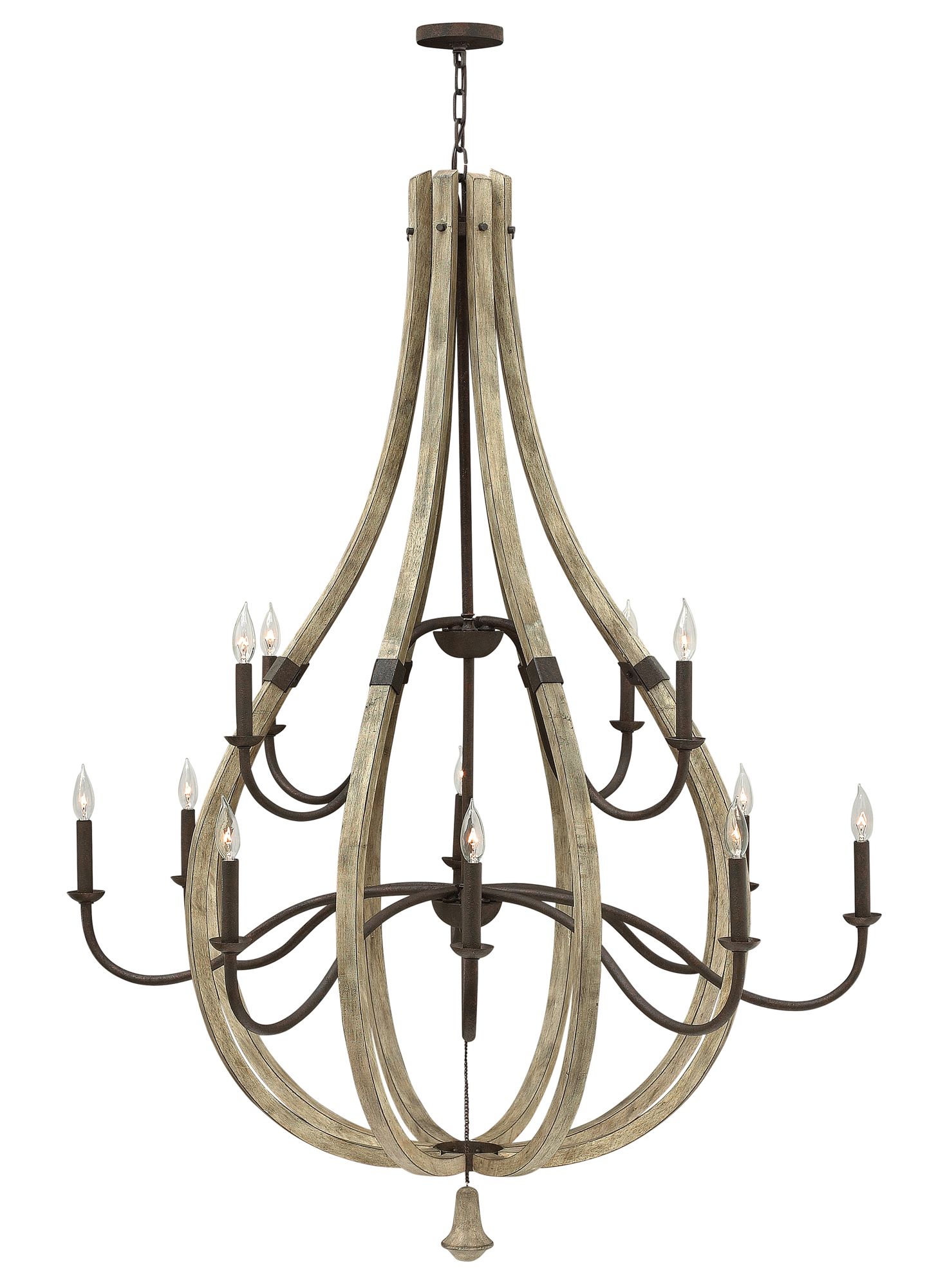 Image 3 Fredrick Ramond Middlefield Open Frame Two Tier Chandelier 48" Iron Rust more views