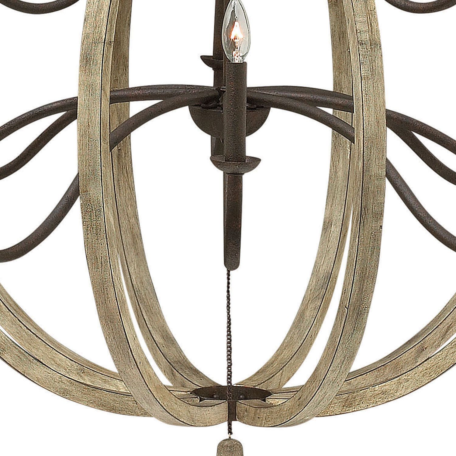 Image 4 Fredrick Ramond Middlefield Open Frame Two Tier Chandelier 48" Iron Rust more views