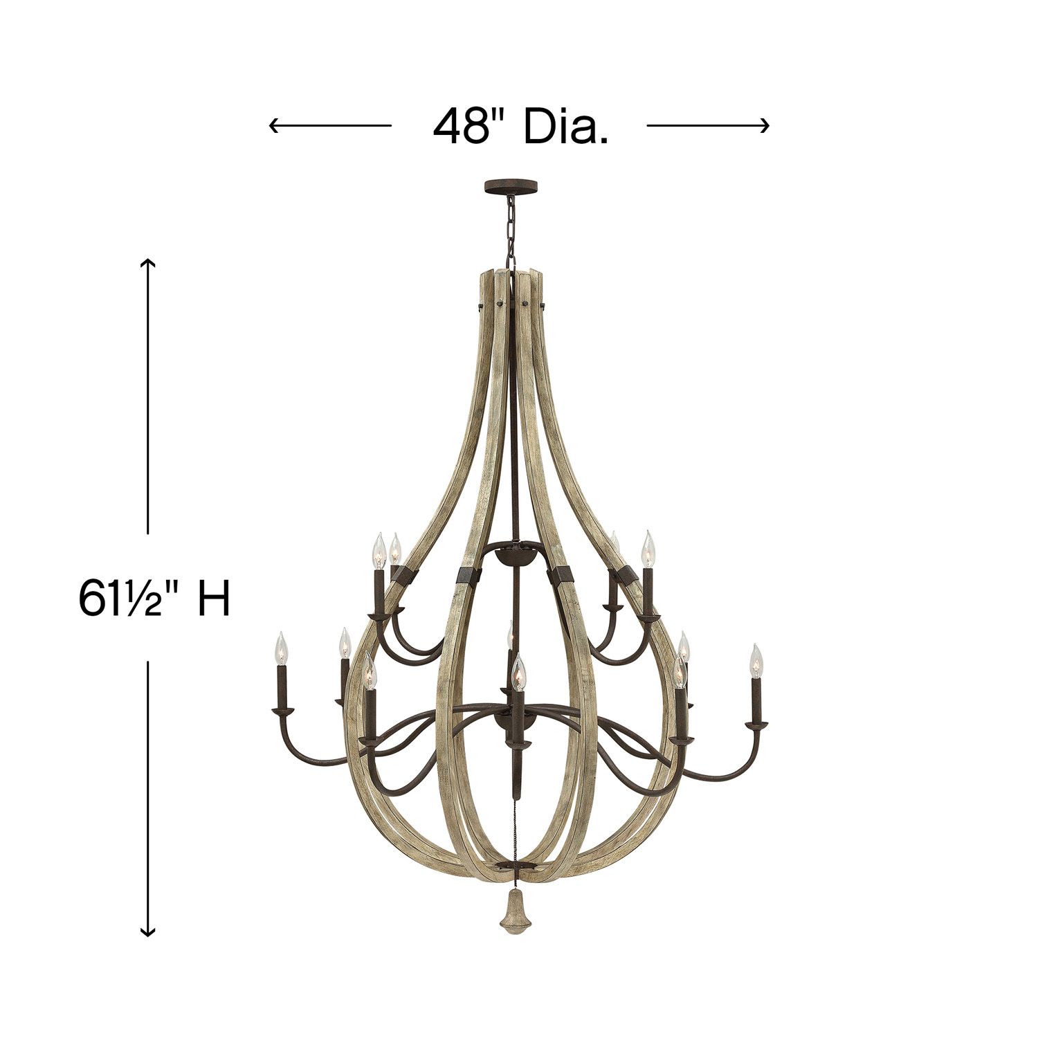 Image 5 Fredrick Ramond Middlefield Open Frame Two Tier Chandelier 48" Iron Rust more views