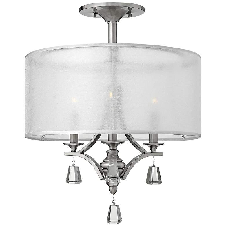 Image 2 Fredrick Ramond Mime 17 1/2 inch Wide Nickel Ceiling Light