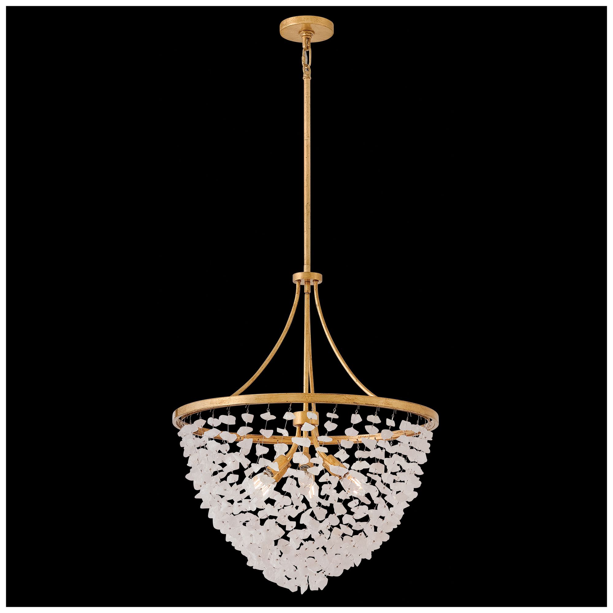 Image 6 Fredrick Ramond Myra Medium Chandelier 24" Distressed Brass more views