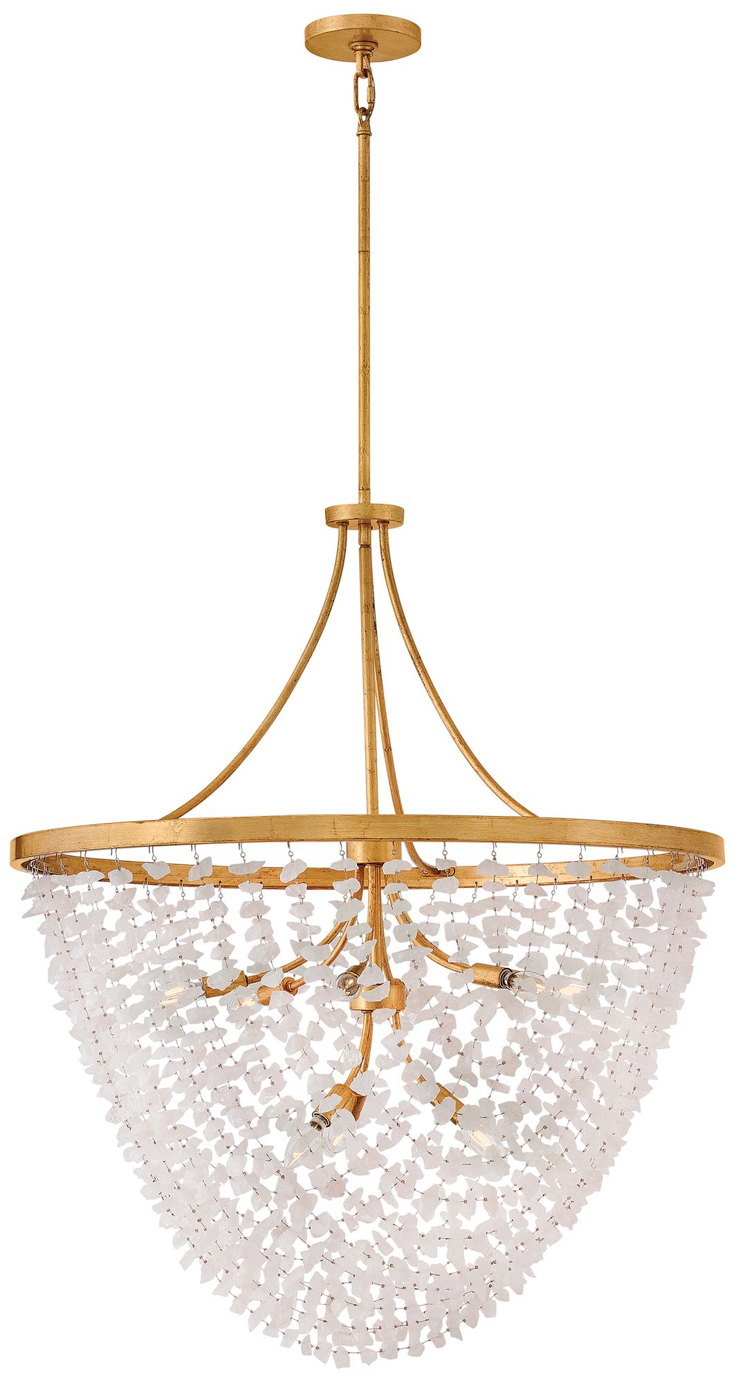 Fredrick Ramond Myra Medium Chandelier 35" Distressed Brass