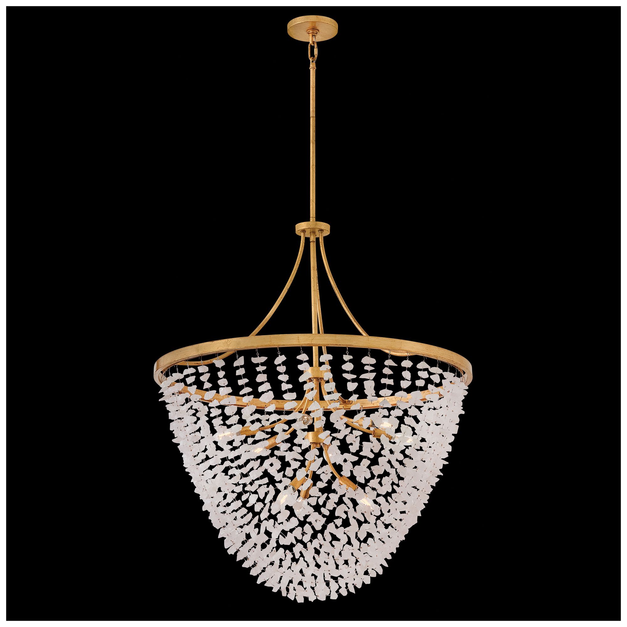 Image 2 Fredrick Ramond Myra Medium Chandelier 35" Distressed Brass more views