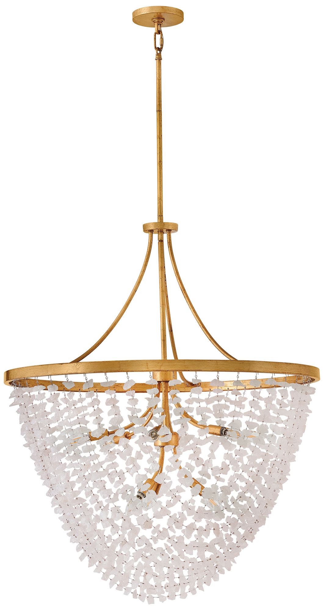 Image 3 Fredrick Ramond Myra Medium Chandelier 35" Distressed Brass more views