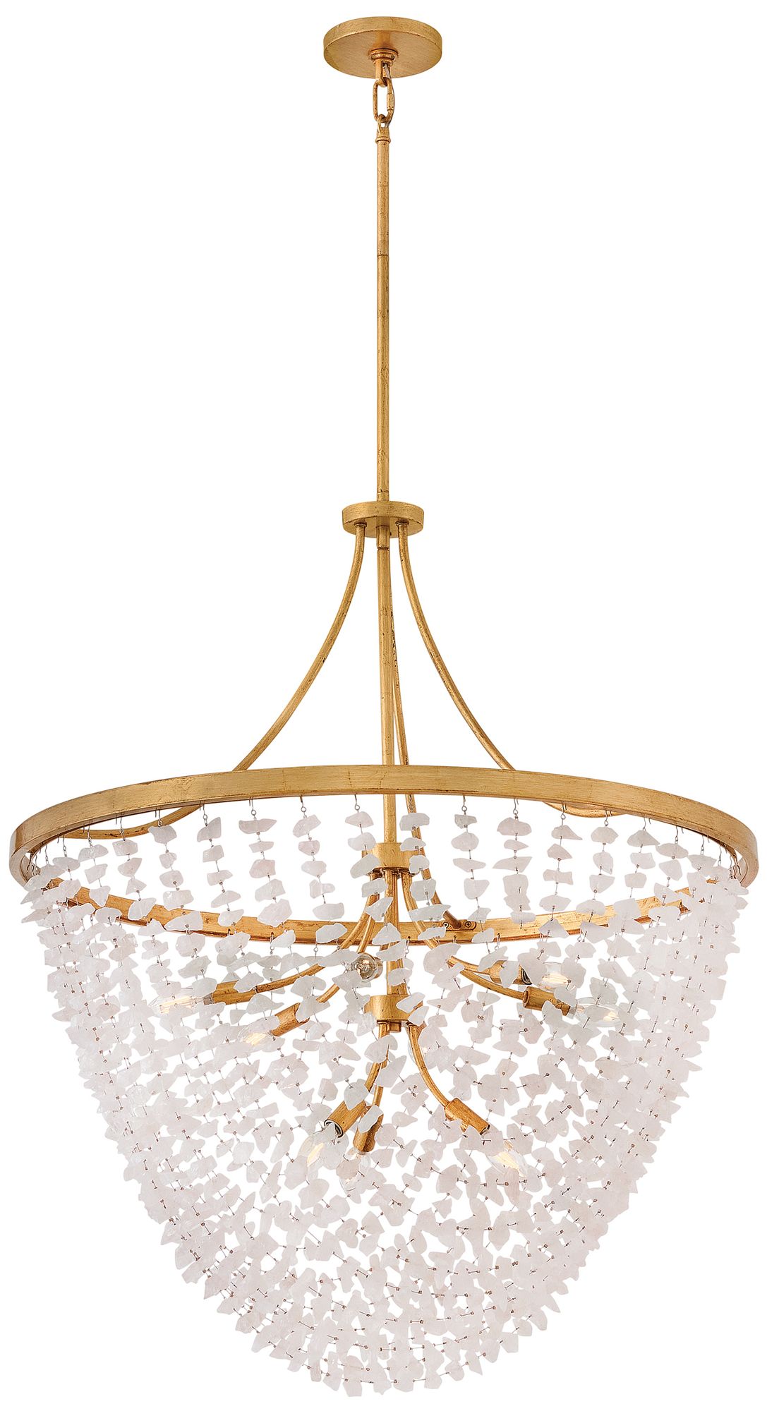 Image 5 Fredrick Ramond Myra Medium Chandelier 35" Distressed Brass more views