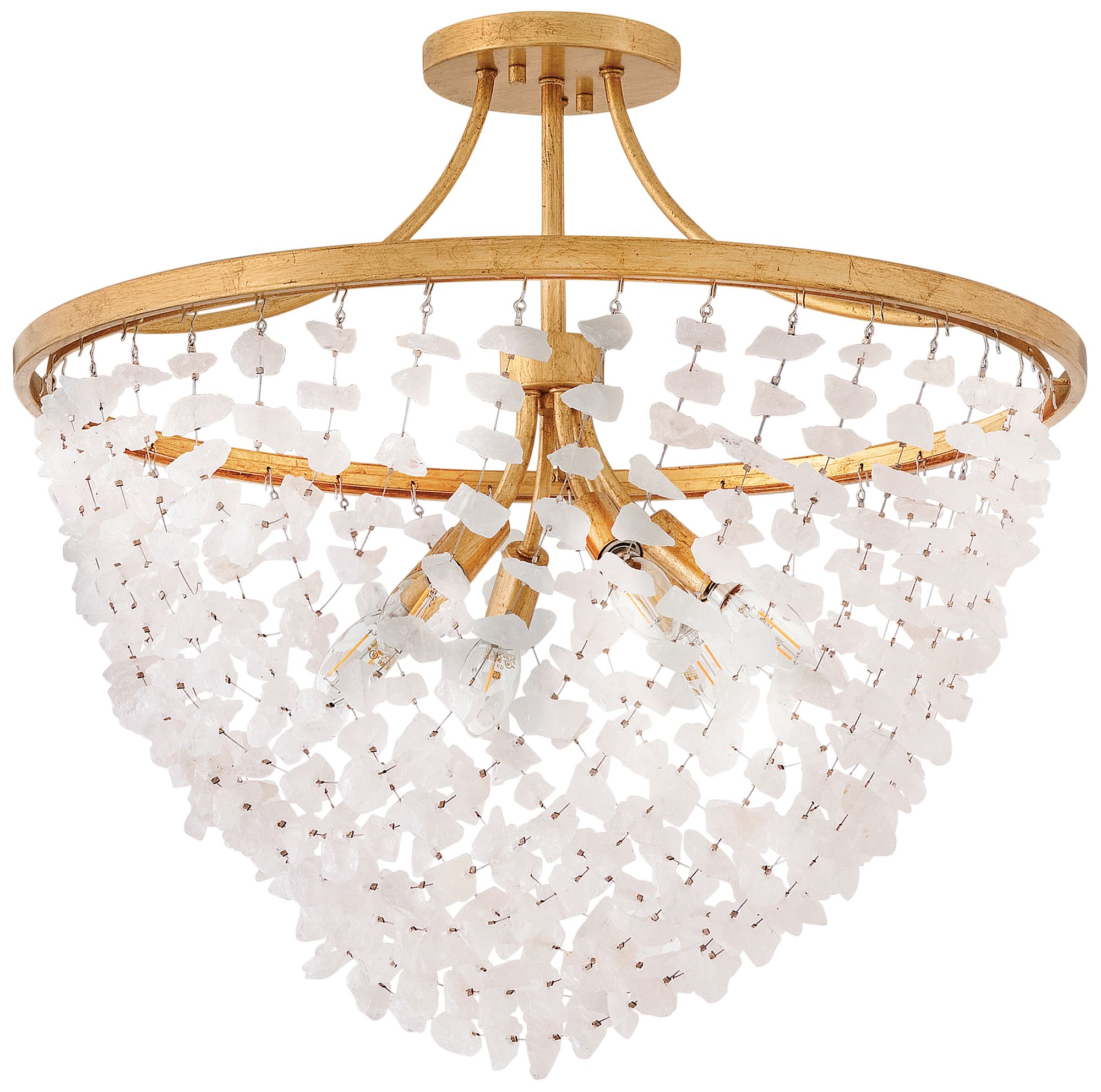 Thumbnail2 of Fredrick Ramond Myra Medium Semi Flush Mount 24" Distressed Brass more views