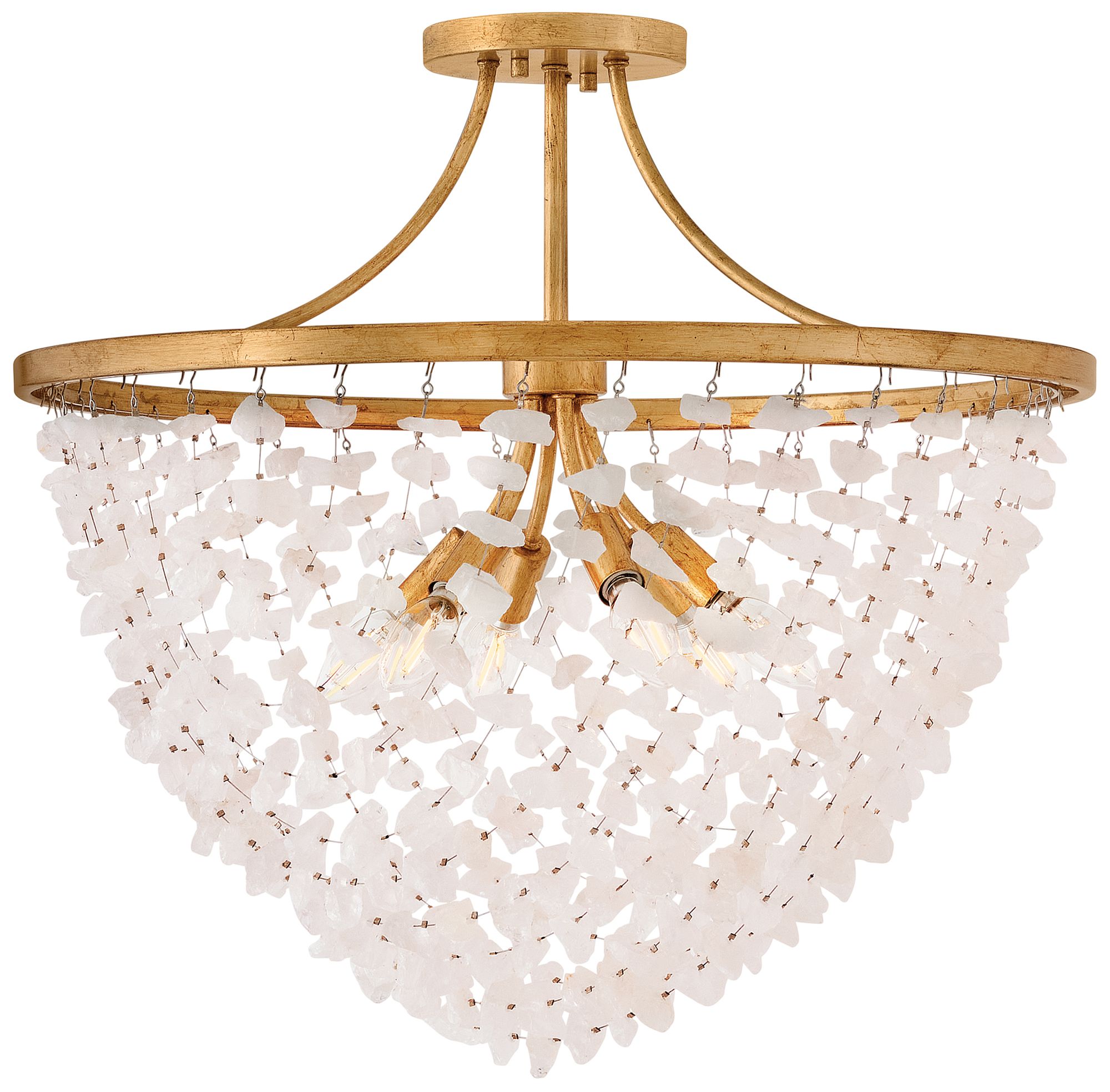 Thumbnail4 of Fredrick Ramond Myra Medium Semi Flush Mount 24" Distressed Brass more views