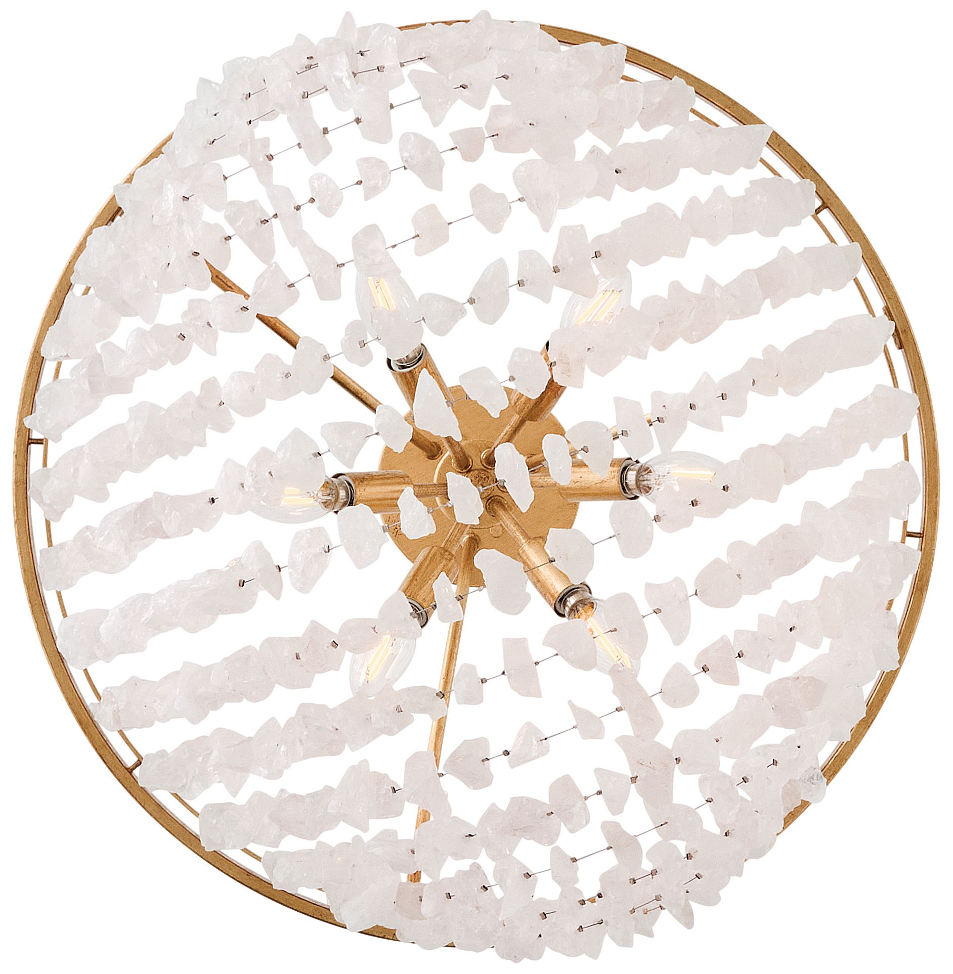 Fredrick Ramond Myra Medium Semi Flush Mount 24" Distressed Brass