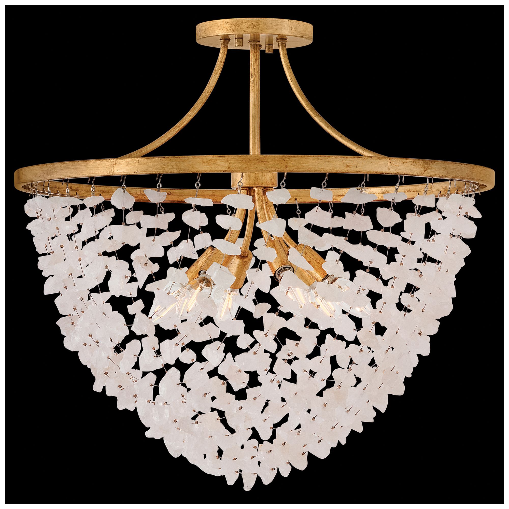 Fredrick Ramond Myra Medium Semi Flush Mount 24" Distressed Brass