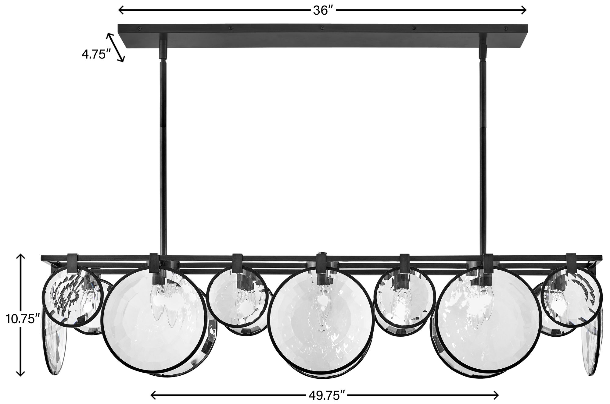 Fredrick Ramond Nala 49 3/4" Wide Black 8-Light Chandelier