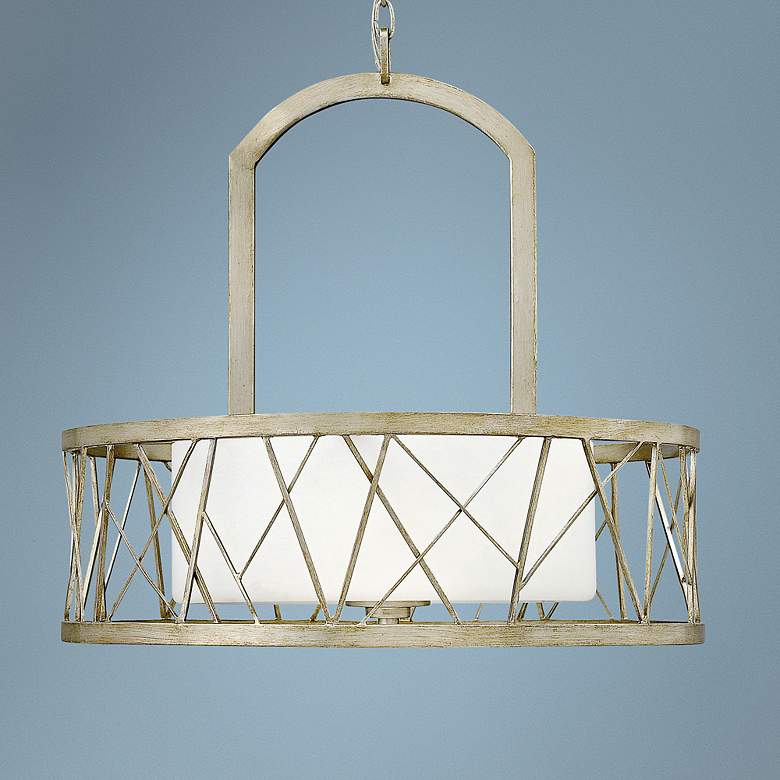 Image 1 Fredrick Ramond Nest 24" Wide Silver Leaf Chandelier