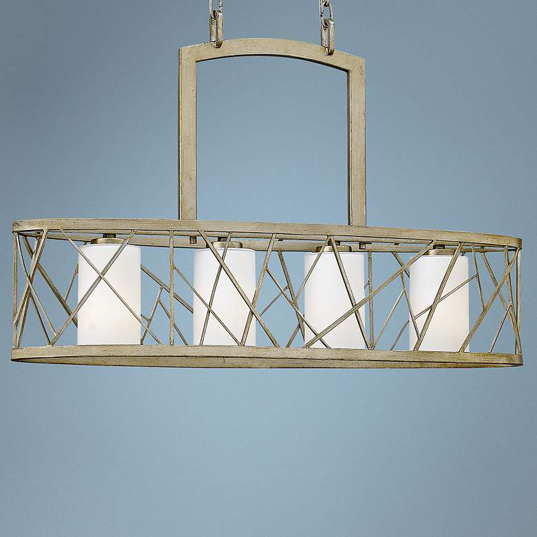 Image 1 Fredrick Ramond Nest 32" Wide Silver Leaf Chandelier