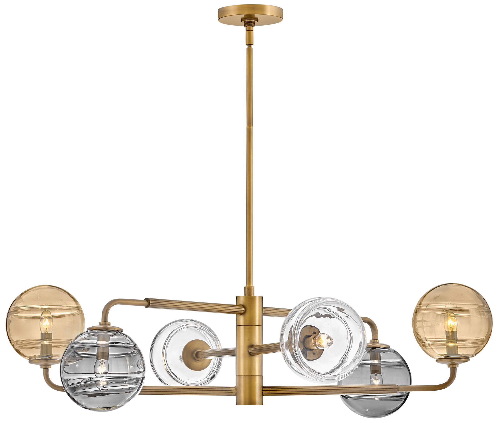 Image 3 Fredrick Ramond Oberon Large Adjustable Single Tier 36.5" Heritage Brass more views